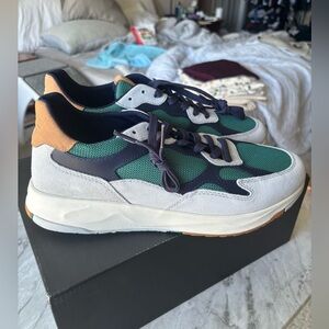 NWT CLAE LOS ANGELES Zuma Men's Casual Green & Navy Suede-Trim Sneakers 10.5